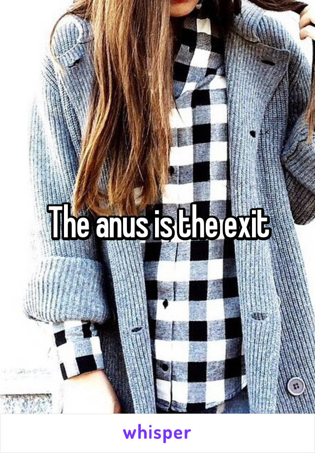 The anus is the exit