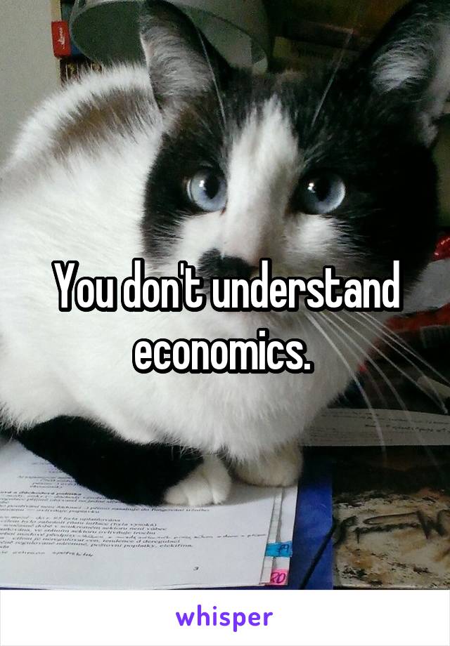 You don't understand economics. 