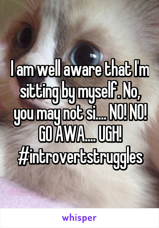 I am well aware that I'm sitting by myself. No, you may not si.... NO! NO! GO AWA.... UGH!
#introvertstruggles