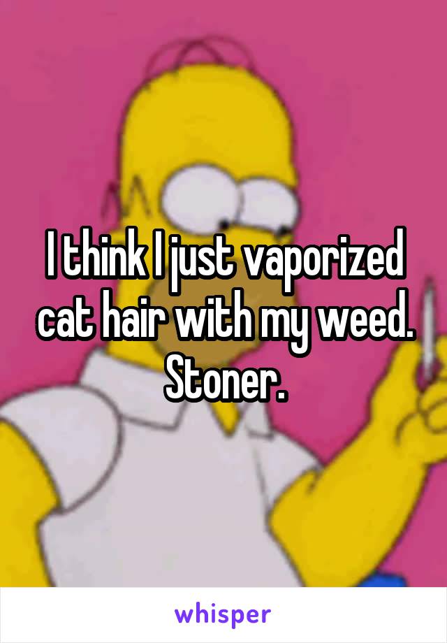 I think I just vaporized cat hair with my weed. Stoner.