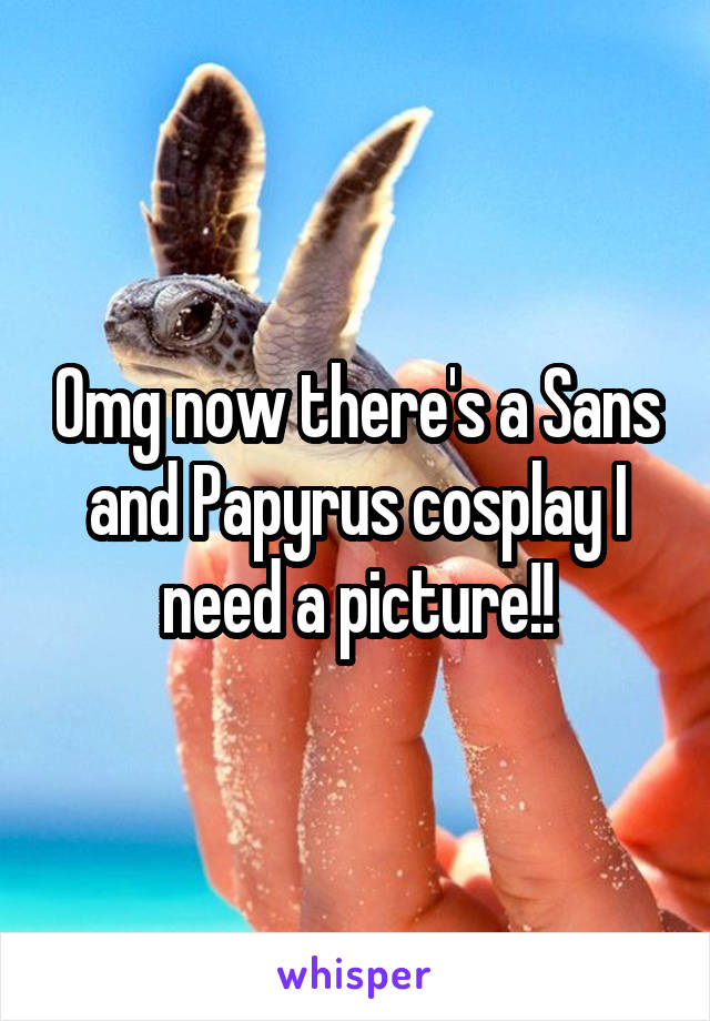 Omg now there's a Sans and Papyrus cosplay I need a picture!!