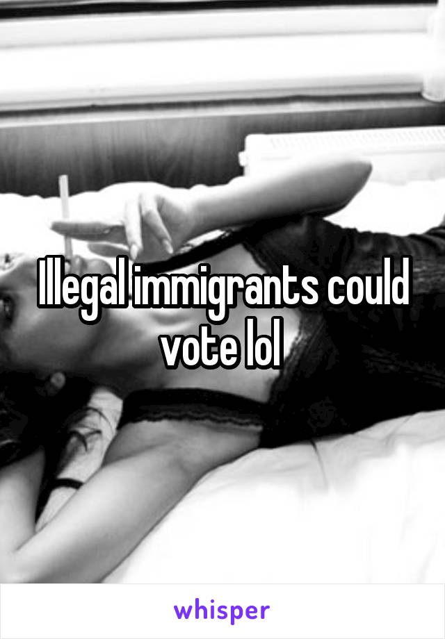 Illegal immigrants could vote lol 