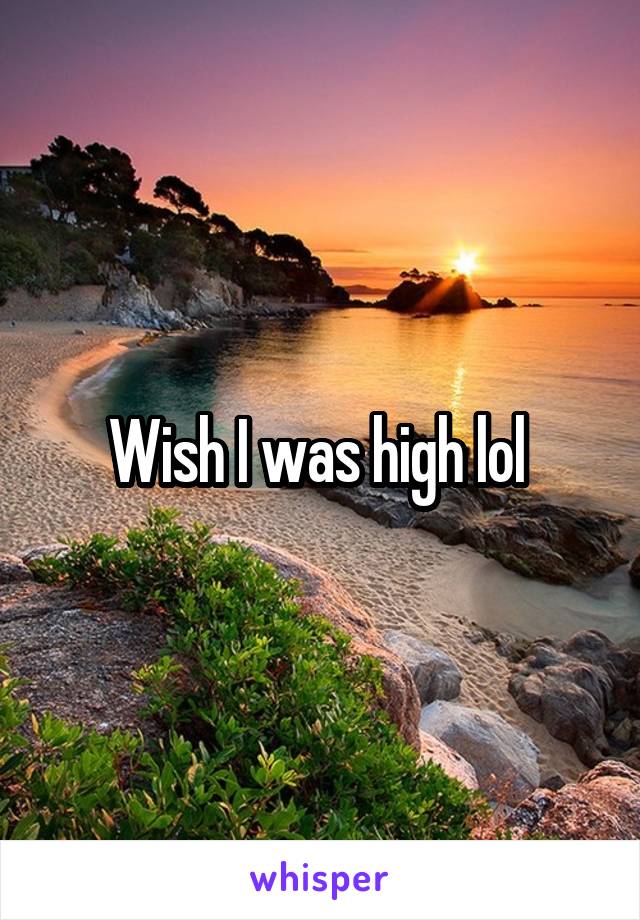 Wish I was high lol 