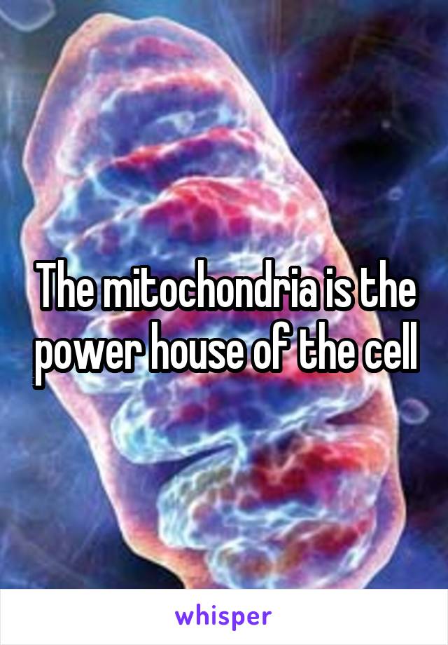 The mitochondria is the power house of the cell