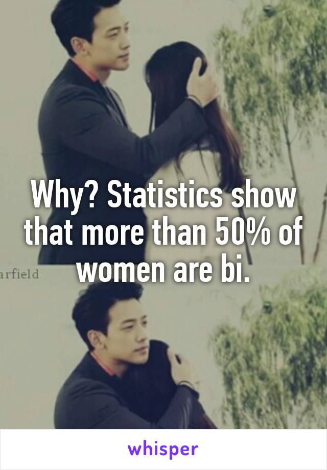 Why? Statistics show that more than 50% of women are bi.