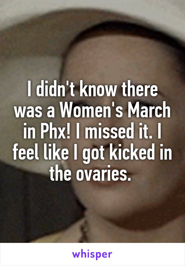 I didn't know there was a Women's March in Phx! I missed it. I feel like I got kicked in the ovaries. 