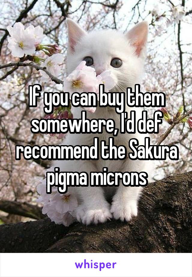 If you can buy them somewhere, I'd def recommend the Sakura pigma microns