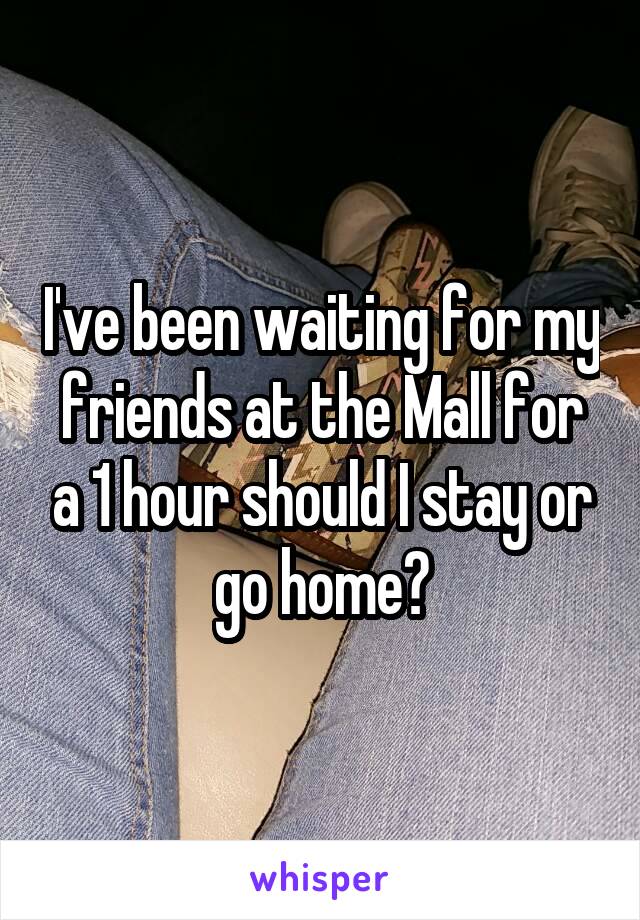 I've been waiting for my friends at the Mall for a 1 hour should I stay or go home?