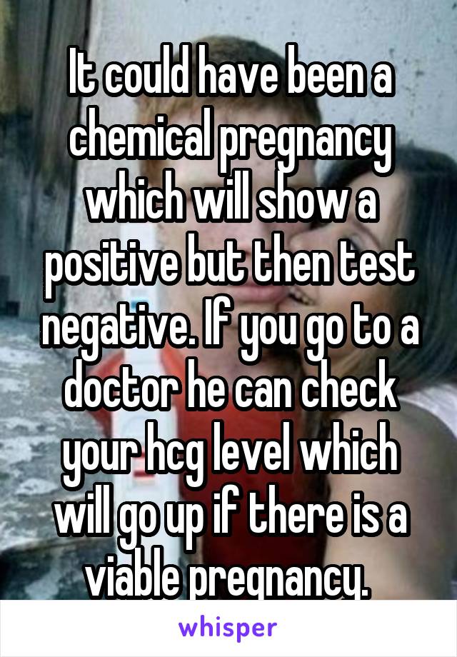 It could have been a chemical pregnancy which will show a positive but then test negative. If you go to a doctor he can check your hcg level which will go up if there is a viable pregnancy. 