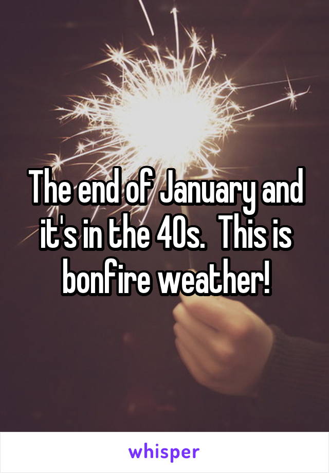 The end of January and it's in the 40s.  This is bonfire weather!