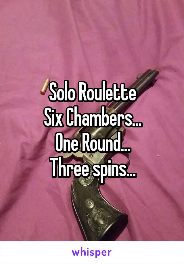 Solo Roulette
Six Chambers...
One Round...
Three spins...