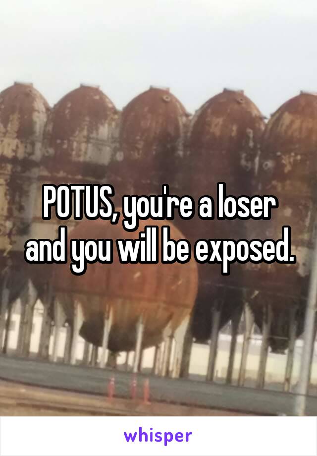 POTUS, you're a loser and you will be exposed.