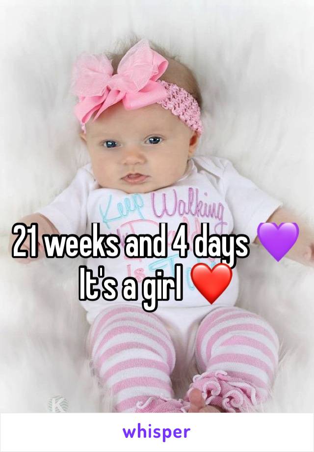 21 weeks and 4 days 💜
It's a girl ❤