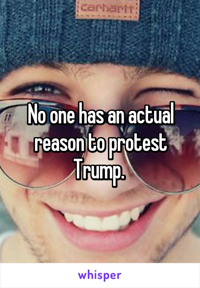 No one has an actual reason to protest Trump. 