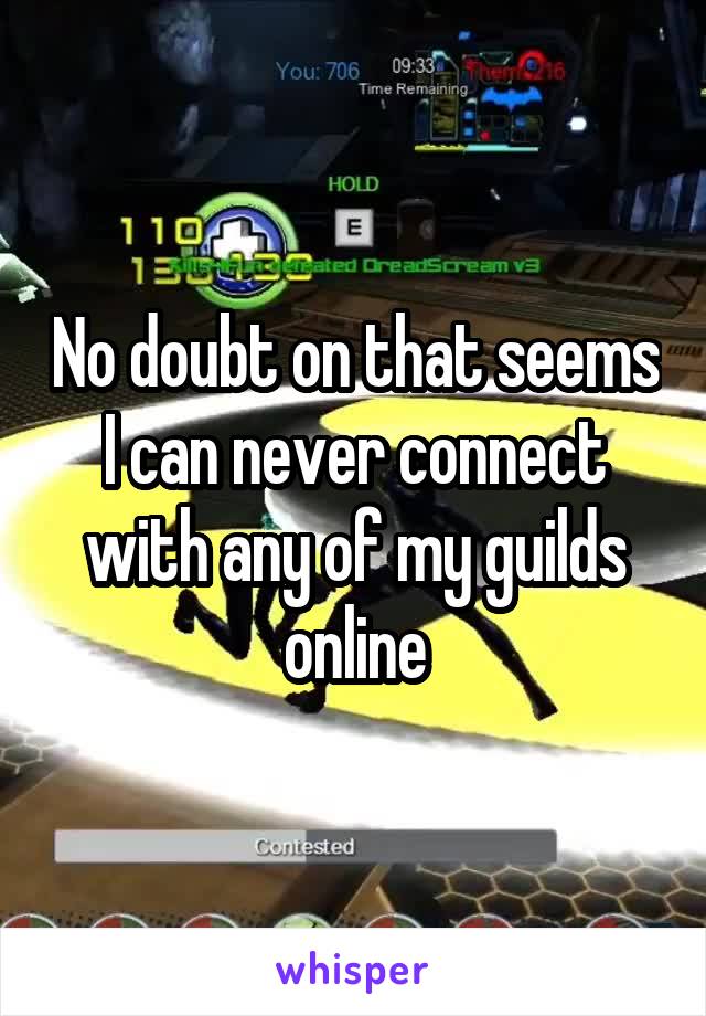 No doubt on that seems I can never connect with any of my guilds online