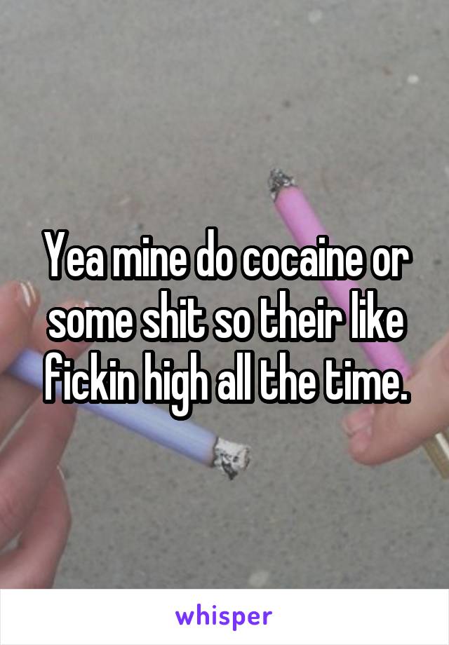 Yea mine do cocaine or some shit so their like fickin high all the time.