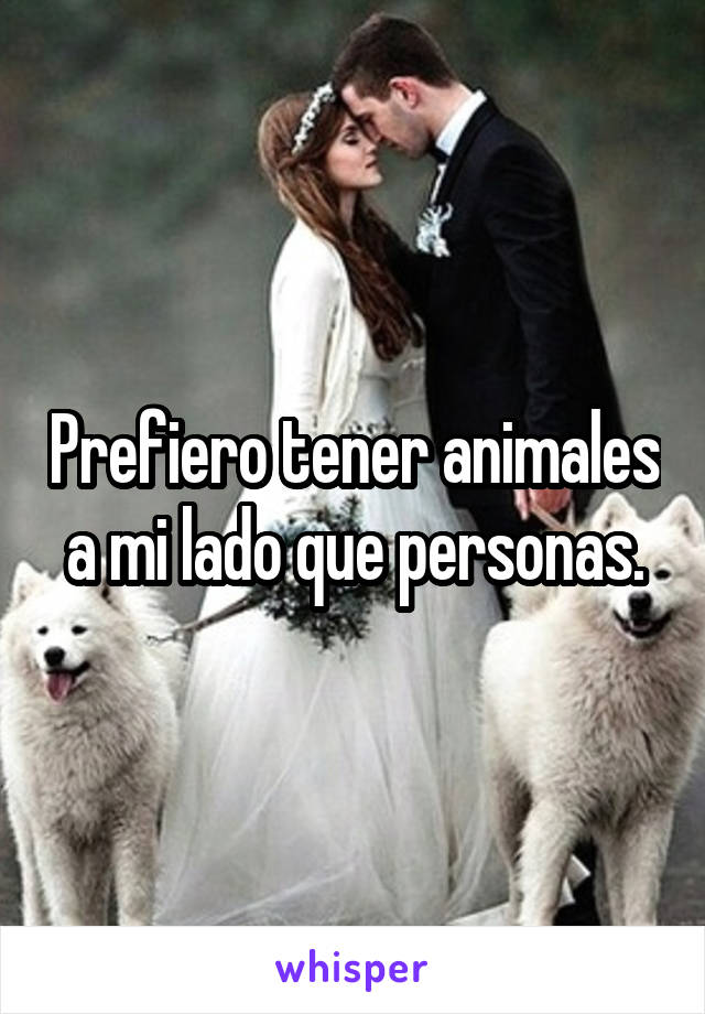 Prefiero tener animales a mi lado que personas.