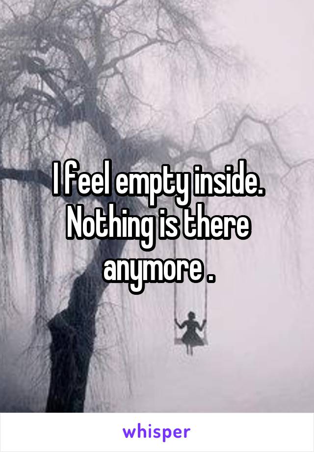 I feel empty inside.
Nothing is there anymore .