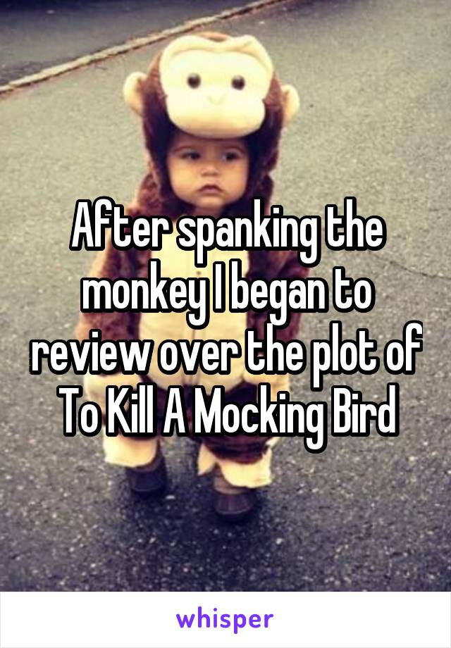 After spanking the monkey I began to review over the plot of To Kill A Mocking Bird