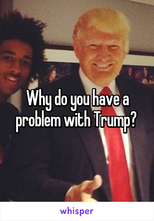 Why do you have a problem with Trump? 