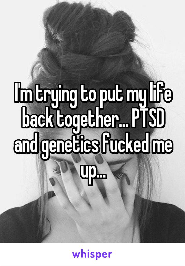 I'm trying to put my life back together... PTSD and genetics fucked me up...