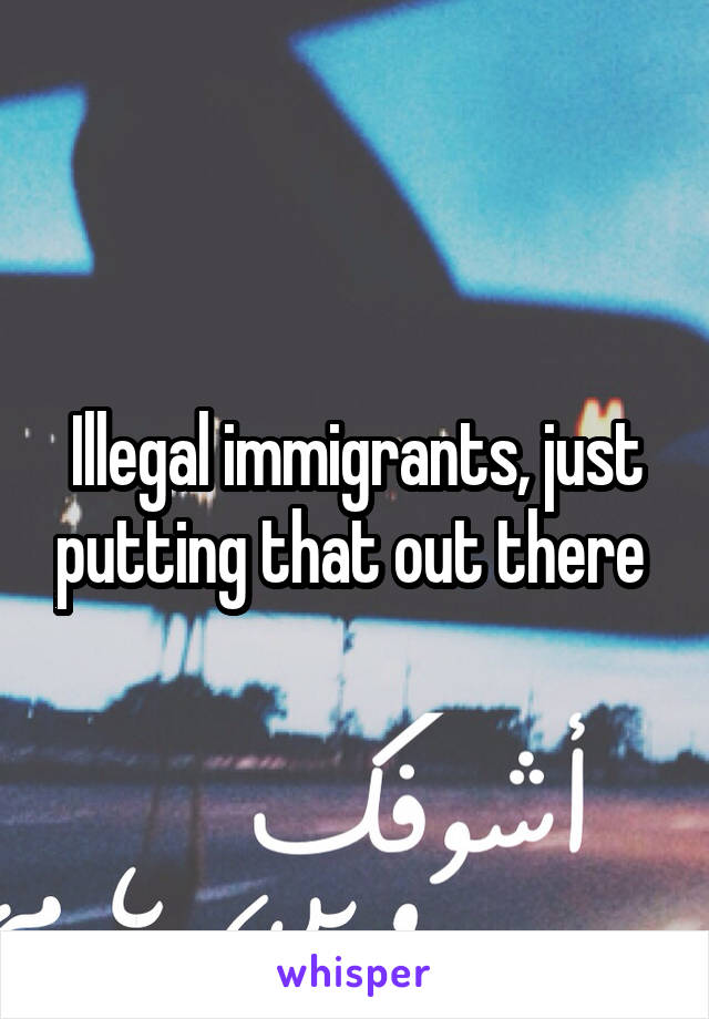 Illegal immigrants, just putting that out there 