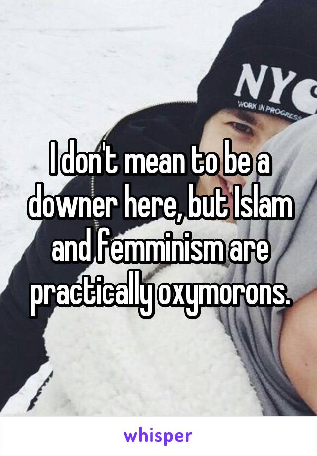 I don't mean to be a downer here, but Islam and femminism are practically oxymorons.