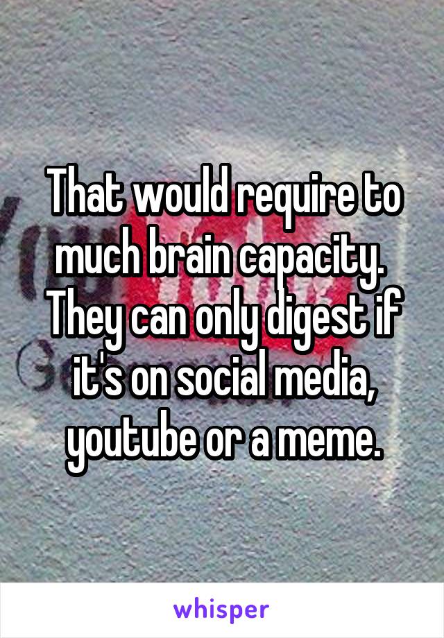 That would require to much brain capacity.  They can only digest if it's on social media, youtube or a meme.