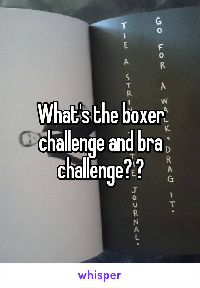 What's the boxer challenge and bra challenge? ?