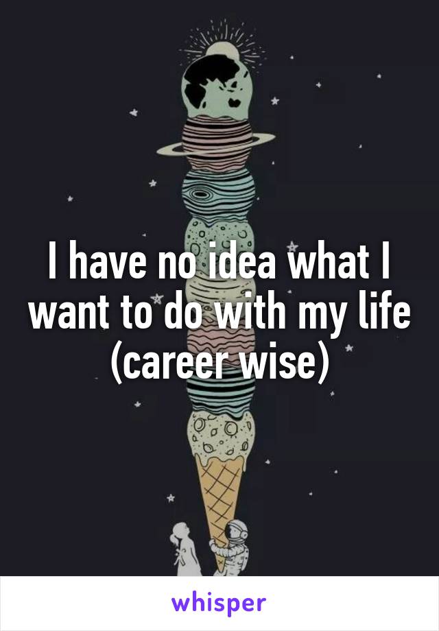 I have no idea what I want to do with my life (career wise)