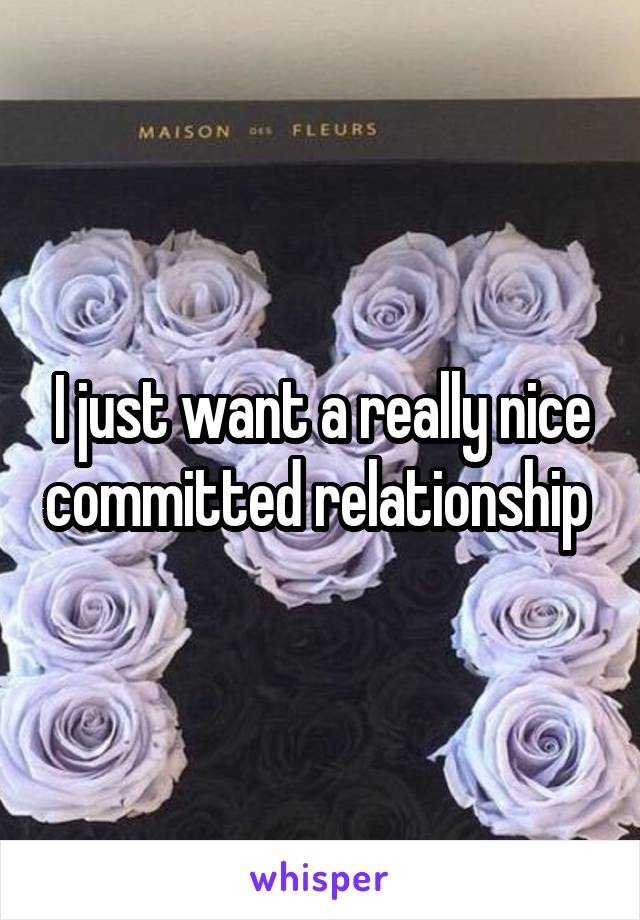 I just want a really nice committed relationship 