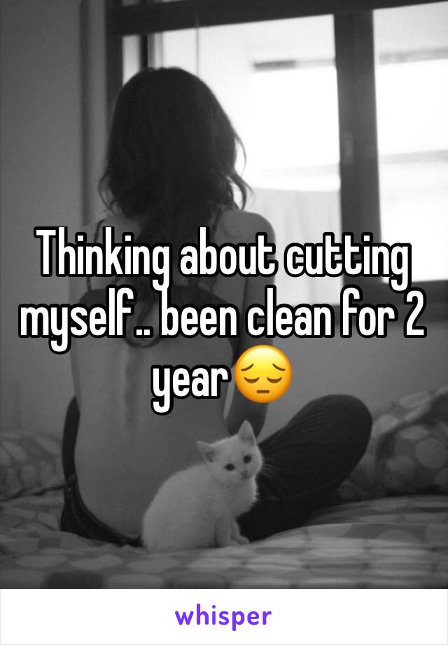 Thinking about cutting myself.. been clean for 2 year😔