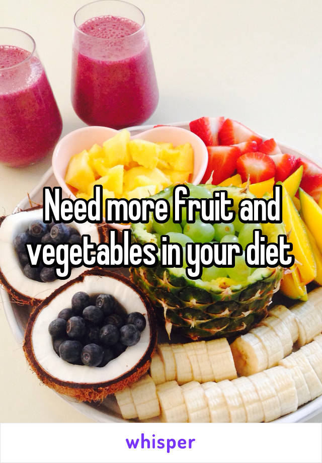 Need more fruit and vegetables in your diet 