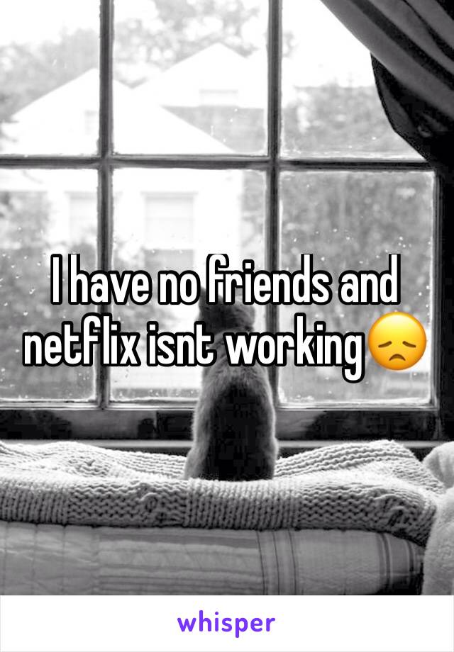 I have no friends and netflix isnt working😞