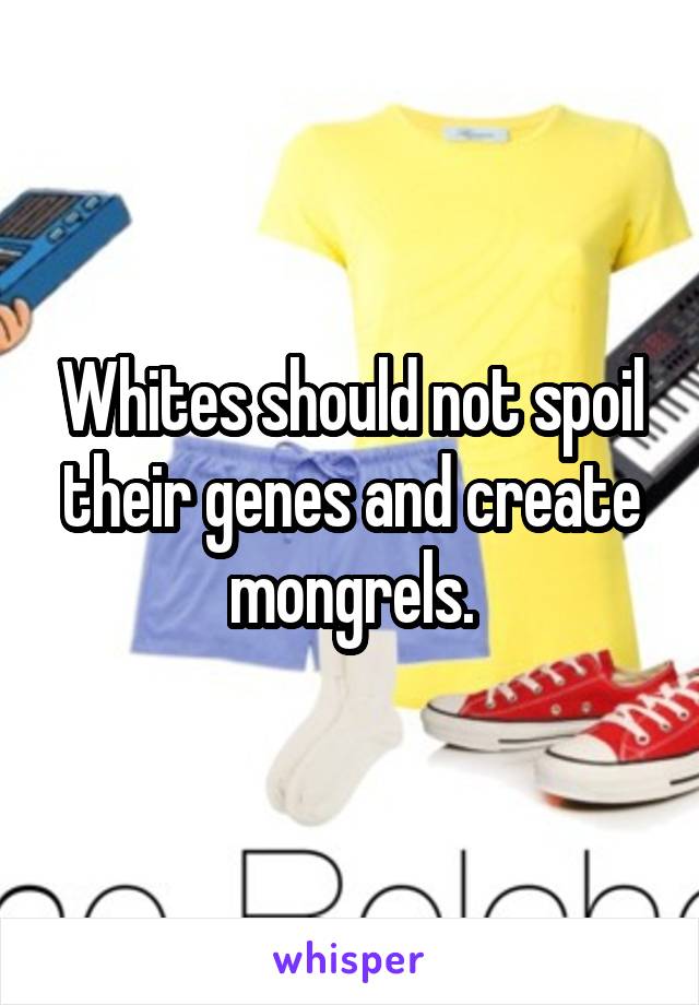 Whites should not spoil their genes and create mongrels.