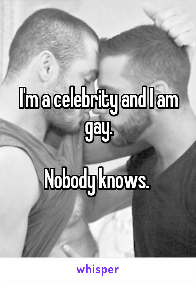 I'm a celebrity and I am gay.

Nobody knows. 