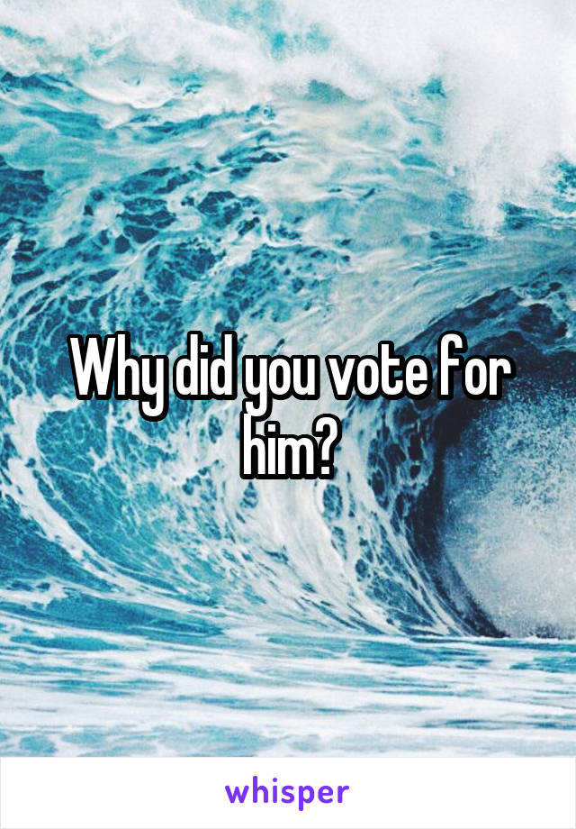 Why did you vote for him?