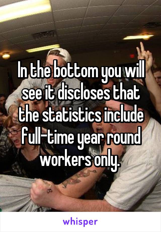 In the bottom you will see it discloses that the statistics include full-time year round workers only. 