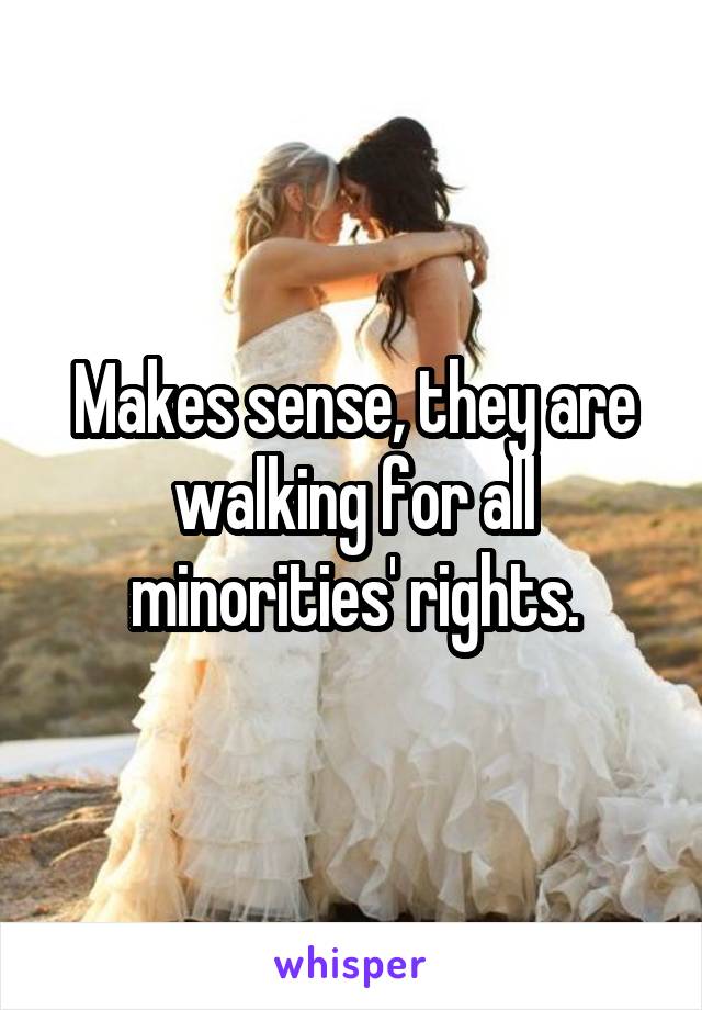 Makes sense, they are walking for all minorities' rights.