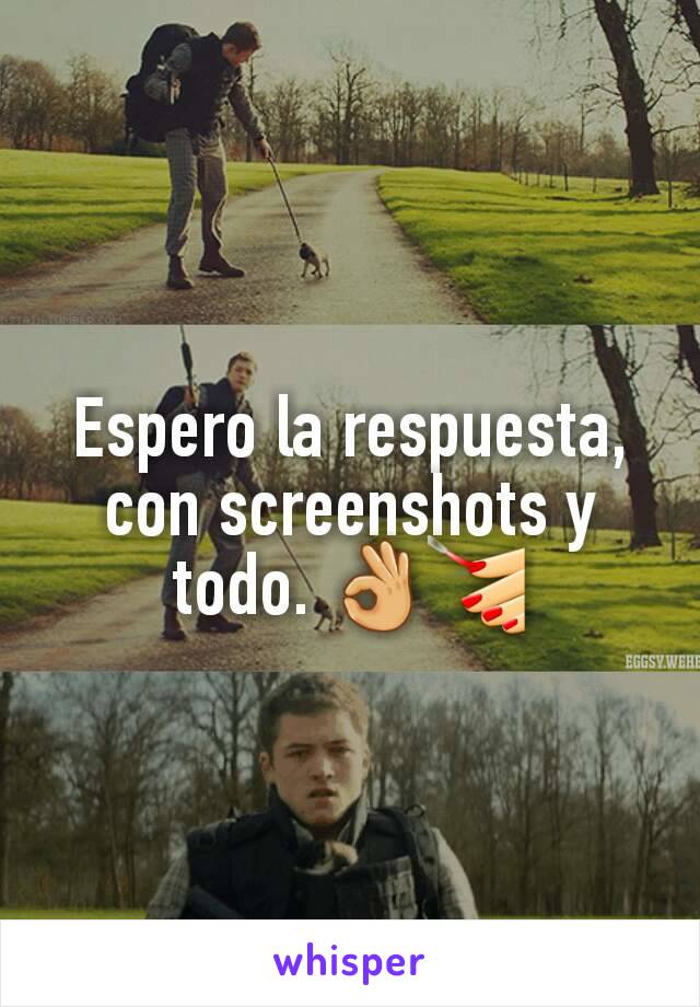 Espero la respuesta, con screenshots y todo. 👌💅