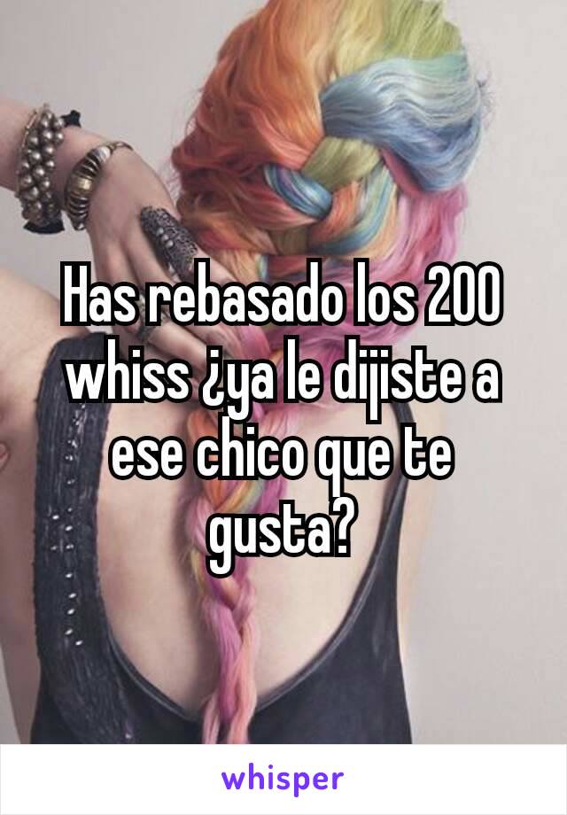 Has rebasado los 200 whiss ¿ya le dijiste a ese chico que te gusta?