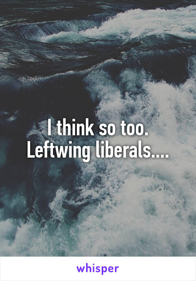 I think so too.
Leftwing liberals....