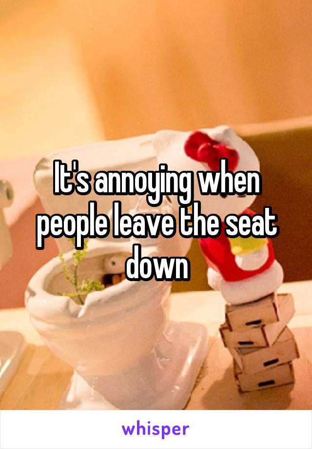 It's annoying when people leave the seat down