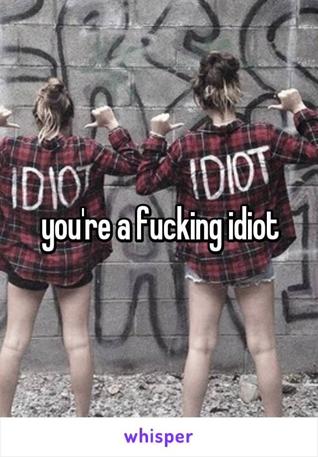 you're a fucking idiot