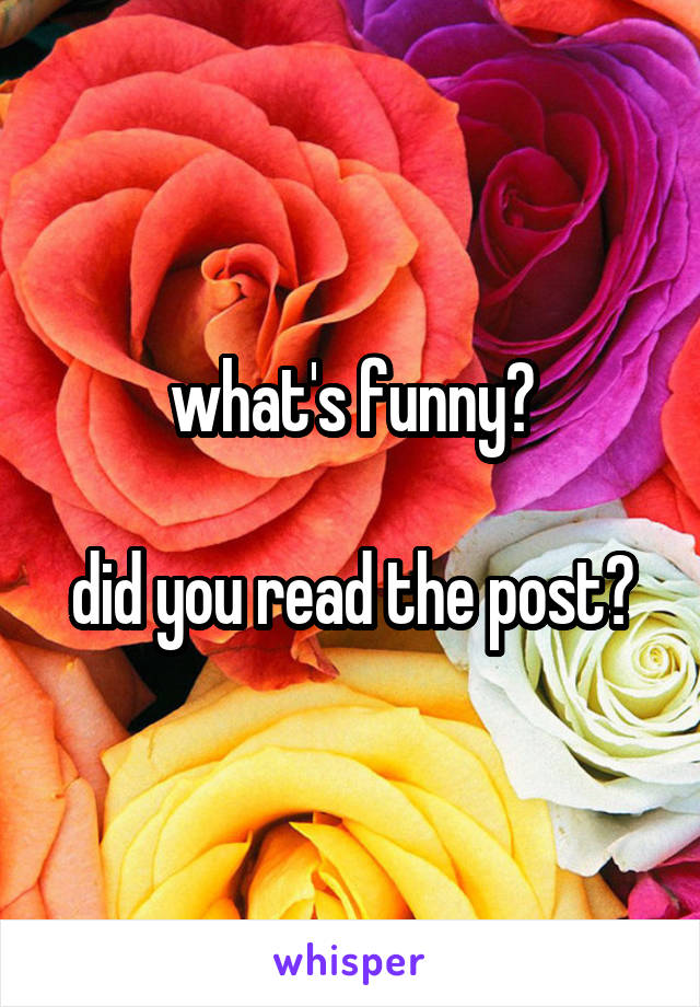 what's funny?

did you read the post?