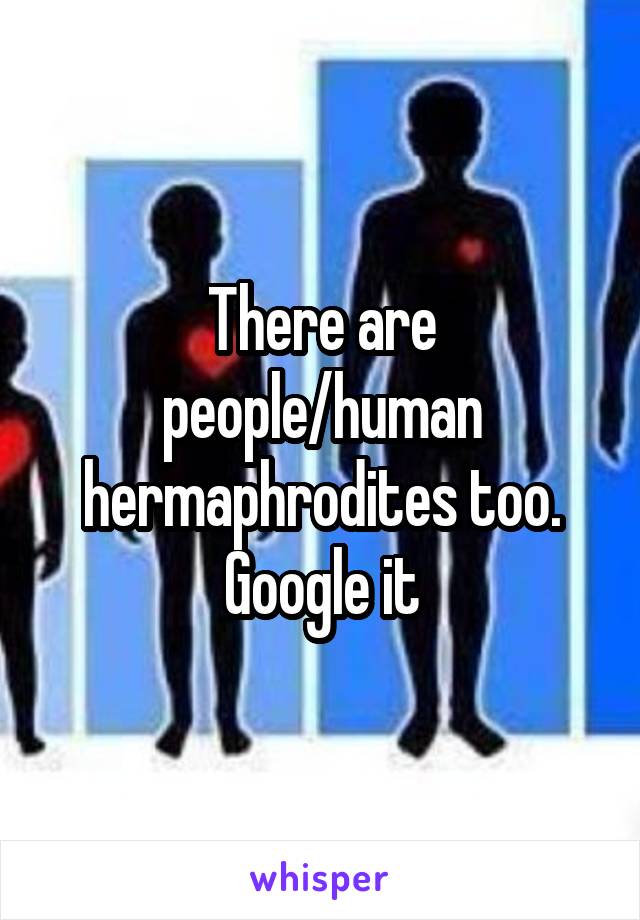 There are people/human hermaphrodites too. Google it