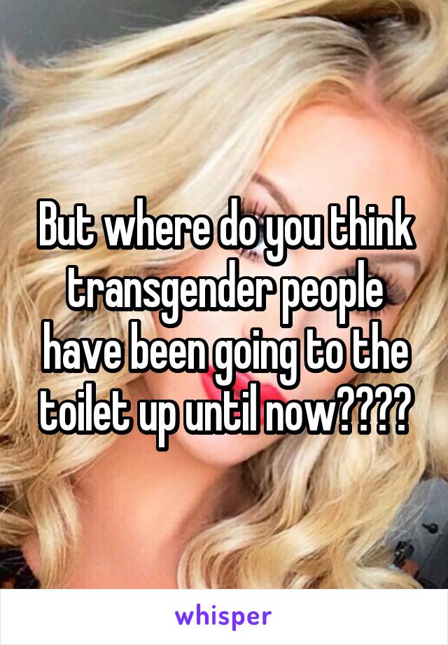 But where do you think transgender people have been going to the toilet up until now????