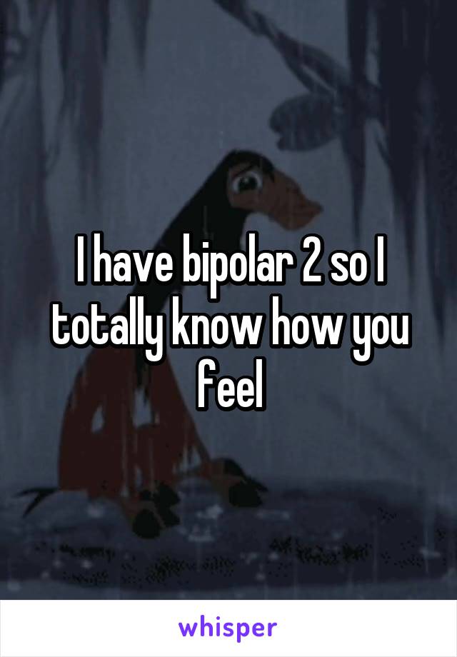 I have bipolar 2 so I totally know how you feel