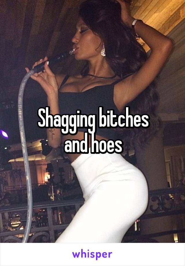 Shagging bitches
and hoes