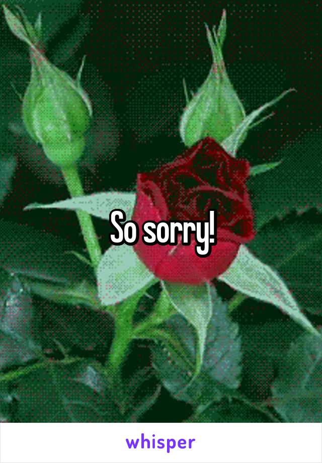 So sorry!